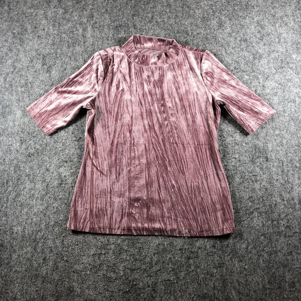 Pilcro Anthropologie Velvet Top Womens S Purple Pink Mock‎ Neck